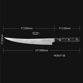 Meteorite Elk 9'' Fillet Knife - Flexible Blade for Precision Fish Filleting & Camp Cooking|High-Carbon Stainless Steel Blade & Non-Slip Grip G10 Handle
